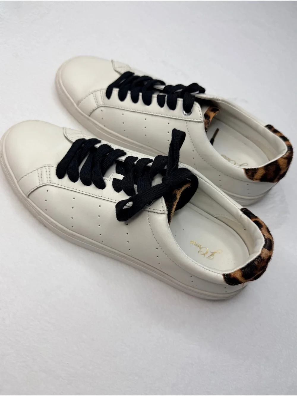 J. Crew Saturday sneakers with leopard calf hair detail size 8